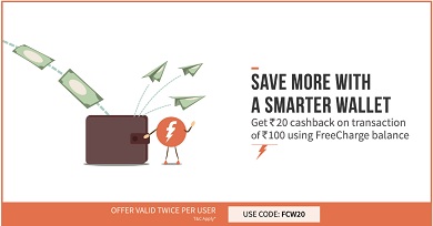 India Desire : Freecharge FCW20 Recharge Offer: Get Rs 20 Cashback On Recharge & Bill Payments Of Rs 100 Or Above[All Users]
